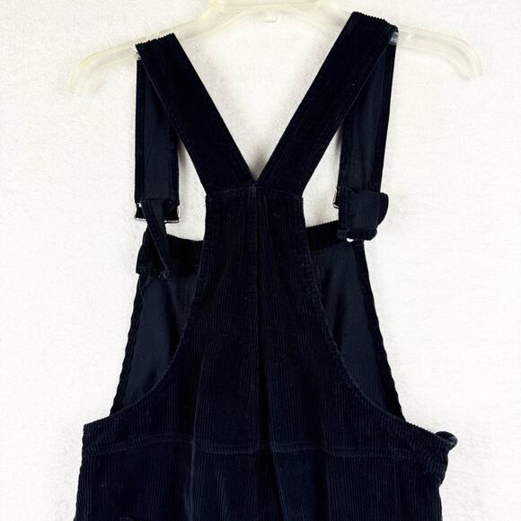 Aniela Parys Black Corduroy Cropped Straight Leg Overalls Size S Minimalist - Picture 11 of 14